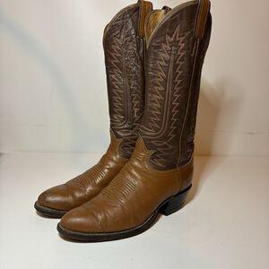 Vintage Tony Lama 6210 Boots Men’s Size 6 A Two Tone Brown Made In USA